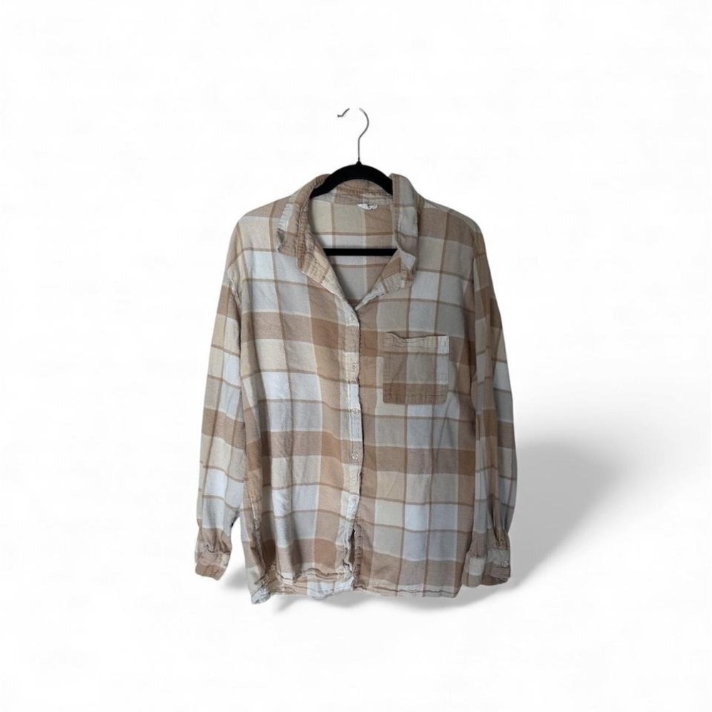 Cotton on cream and brown flannel‎ shirt